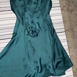 Chic Teal Long Sleeve Dress